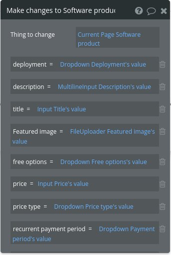 link all Software product database fields with appropriate Form